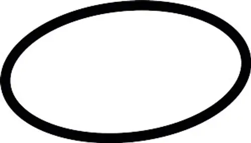Schwarzer O-Ring mit ovaler Form, geeignet für Dichtungsanwendungen. Ideal für den Einsatz in Sanitärinstallationen, z.B. von Hansgrohe.